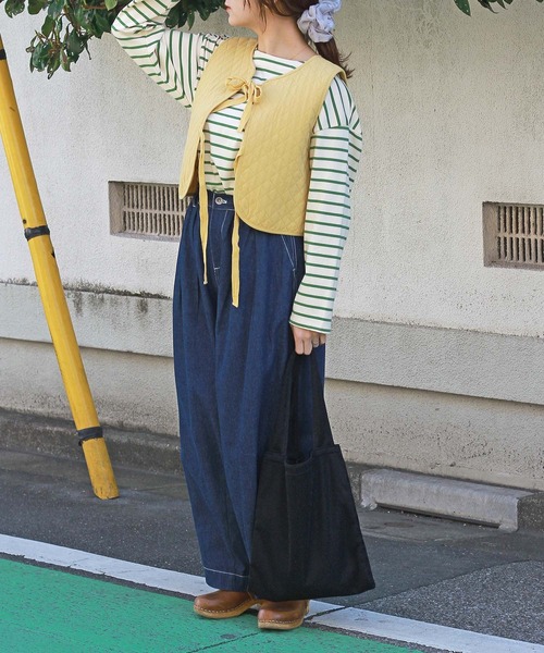 Crisp（クリスプ）の「キルティングリボンベスト（ベスト・レディース・イエロー/アイボリー・FREE）」の8枚目の写真