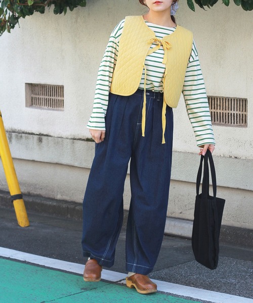 Crisp（クリスプ）の「キルティングリボンベスト（ベスト・レディース・イエロー/アイボリー・FREE）」の9枚目の写真