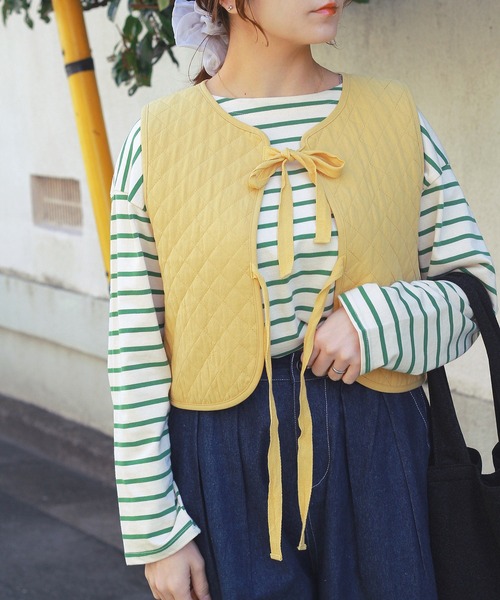 Crisp（クリスプ）の「キルティングリボンベスト（ベスト・レディース・イエロー/アイボリー・FREE）」の12枚目の写真