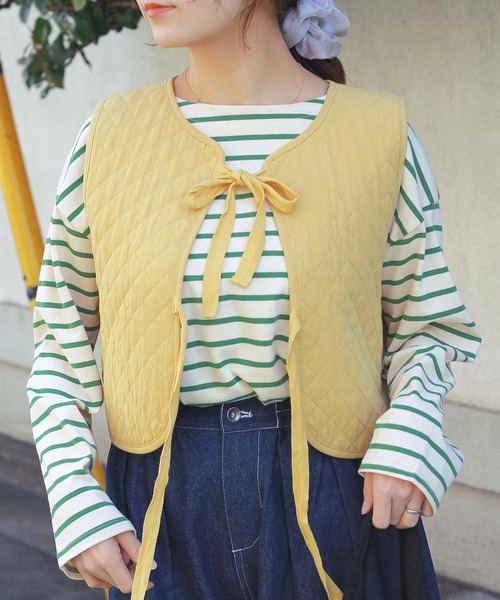 Crisp（クリスプ）の「キルティングリボンベスト（ベスト・レディース・イエロー/アイボリー・FREE）」の14枚目の写真