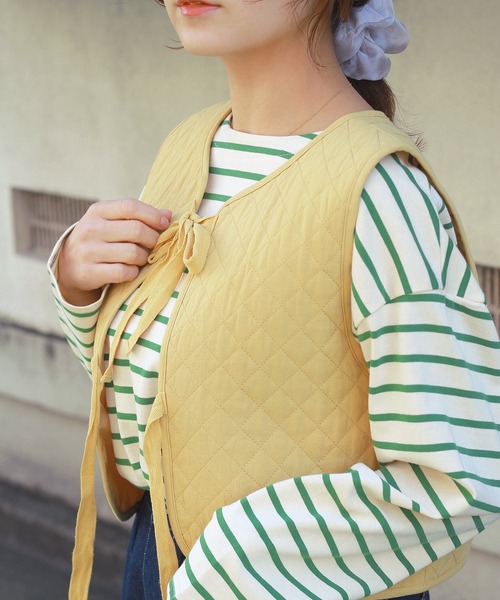 Crisp（クリスプ）の「キルティングリボンベスト（ベスト・レディース・イエロー/アイボリー・FREE）」の15枚目の写真