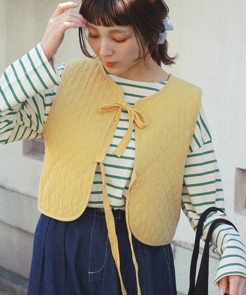 Crisp（クリスプ）の「キルティングリボンベスト（ベスト・レディース・イエロー/アイボリー・FREE）」の17枚目の写真