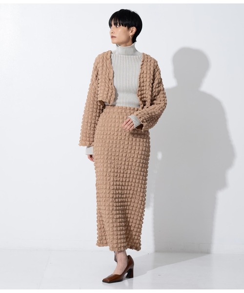 Settimissimo（セッティミッシモ）の「【セットアップ対応】フロントオープンポコポコショートボレロ（カーディガン/ボレロ・レディース・ブルー/ベージュ/ブラック・FREE）」の14枚目の写真