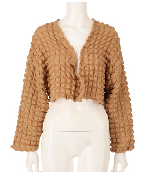 Settimissimo（セッティミッシモ）の「【セットアップ対応】フロントオープンポコポコショートボレロ（カーディガン/ボレロ・レディース・ブルー/ベージュ/ブラック・FREE）」の22枚目の写真