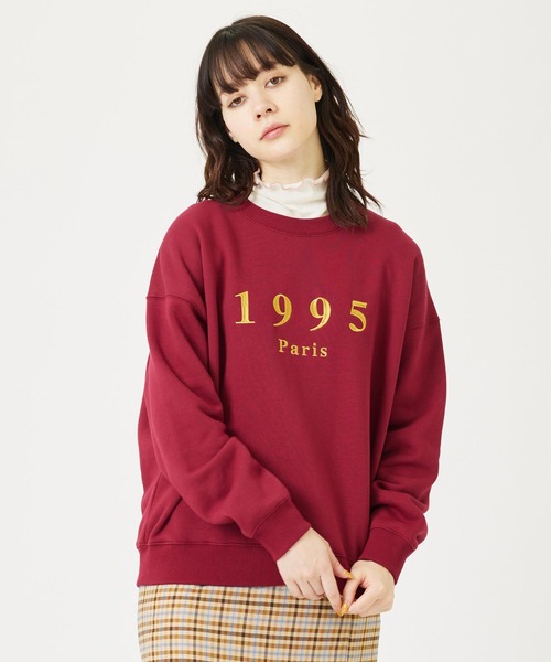 MILKFED.(ミルクフェド)の「1995 SWEAT TOP(スウェット・レディース・バーガンディー/ピンク/マルチ・M/L)」の4枚目の写真