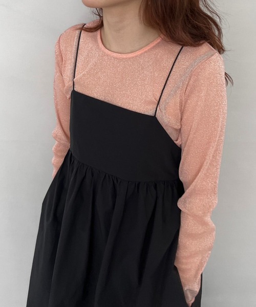 LOWRYS FARM（ローリーズファーム）の「シアーラメプルオーバーロングスリーブ　980866（Tシャツ/カットソー・レディース・ピンク/パープル/ブルー・FREE）」の5枚目の写真