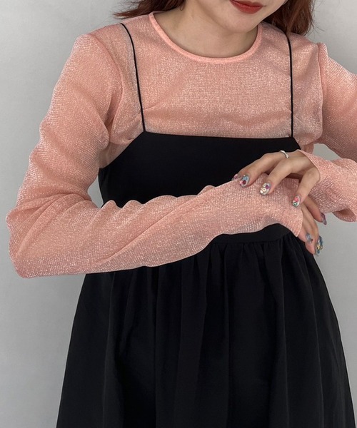 LOWRYS FARM（ローリーズファーム）の「シアーラメプルオーバーロングスリーブ　980866（Tシャツ/カットソー・レディース・ピンク/パープル/ブルー・FREE）」の7枚目の写真