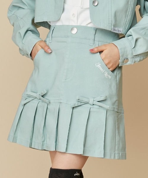 JENNI love(ジェニィラブ)の「【セットアップ対応】【ストレッチ素材】【ウエスト調整可能】リボン付きすそプリーツスカパン(その他パンツ・キッズ・ミント/ラベンダー/アイボリー/ブラック・130cm/140cm/150cm/160cm)」の4枚目の写真