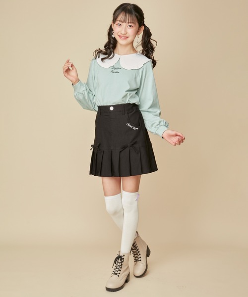 JENNI love(ジェニィラブ)の「【セットアップ対応】【ストレッチ素材】【ウエスト調整可能】リボン付きすそプリーツスカパン(その他パンツ・キッズ・ミント/ラベンダー/アイボリー/ブラック・130cm/140cm/150cm/160cm)」の13枚目の写真