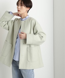 N.（N. Natural Beauty Basic） | 【S Size Line】◆エアニーノーカラーショートコート(ノーカラーコート)