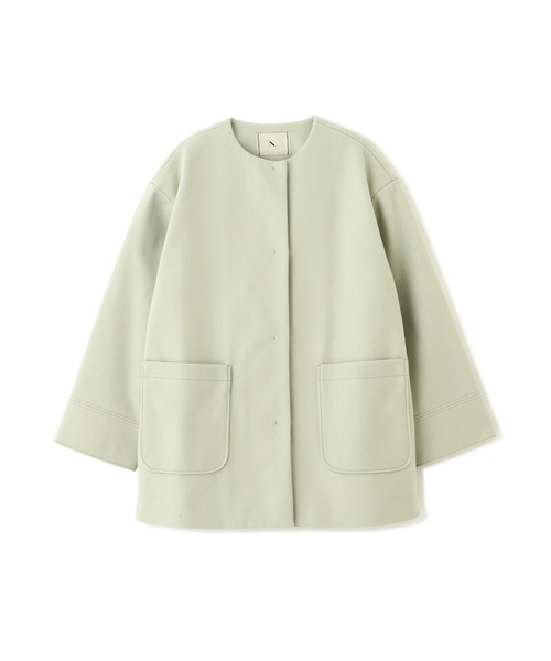 N.(N. Natural Beauty Basic)(エヌエヌナチュラルビューティーベーシック)の「【S Size Line】◆エアニーノーカラーショートコート(ノーカラーコート・レディース・モカ/ライトグリーン/ネイビー・MEDIUM/SMALL)」の7枚目の写真