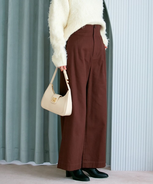 VIS（ビス）の「【洗える】微起毛バギーパンツ（スラックス・レディース・ブラウン系その他/キナリ・M/S/SS）」の17枚目の写真