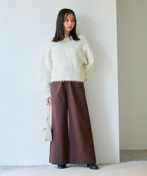 VIS（ビス）の「【洗える】微起毛バギーパンツ（スラックス・レディース・ブラウン系その他/キナリ・M/S/SS）」の19枚目の写真