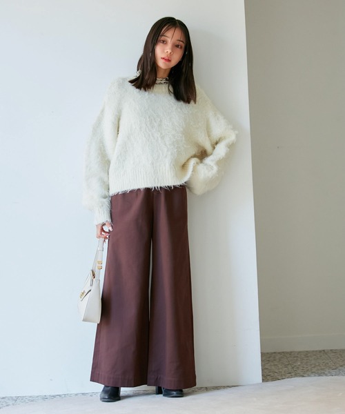 セール】【洗える】微起毛バギーパンツ（スラックス）｜VIS（ビス）の