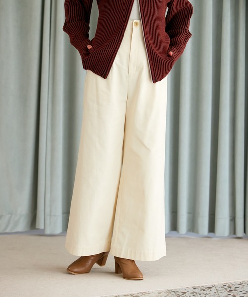 VIS（ビス）の「【洗える】微起毛バギーパンツ（スラックス・レディース・ブラウン系その他/キナリ・M/S/SS）」の21枚目の写真