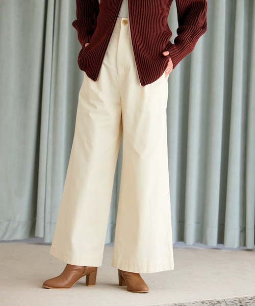 VIS（ビス）の「【洗える】微起毛バギーパンツ（スラックス・レディース・ブラウン系その他/キナリ・M/S/SS）」の3枚目の写真