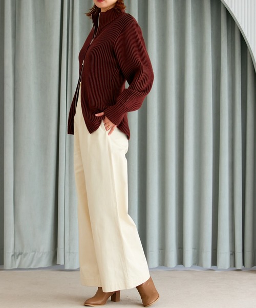 VIS（ビス）の「【洗える】微起毛バギーパンツ（スラックス・レディース・ブラウン系その他/キナリ・M/S/SS）」の4枚目の写真