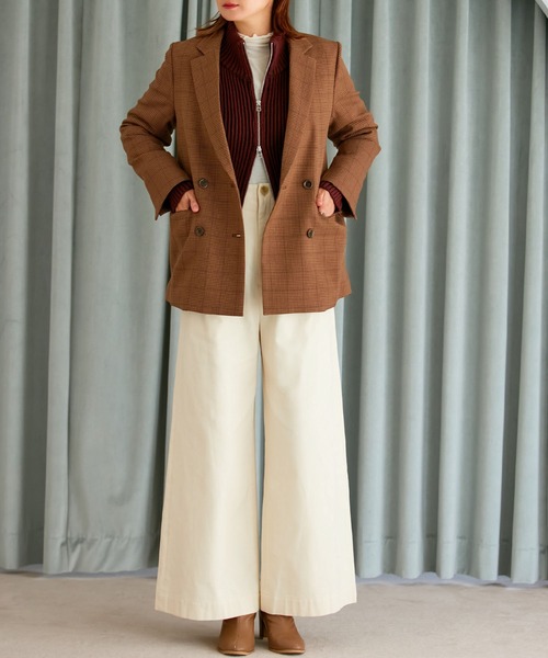 VIS（ビス）の「【洗える】微起毛バギーパンツ（スラックス・レディース・ブラウン系その他/キナリ・M/S/SS）」の5枚目の写真