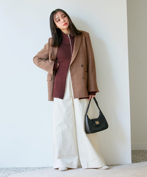 VIS（ビス）の「【洗える】微起毛バギーパンツ（スラックス・レディース・ブラウン系その他/キナリ・M/S/SS）」の6枚目の写真