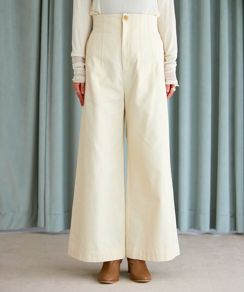 VIS（ビス）の「【洗える】微起毛バギーパンツ（スラックス・レディース・ブラウン系その他/キナリ・M/S/SS）」の8枚目の写真