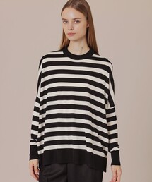 MACKINTOSH LONDON | ウールボーダークルーネックニットプルオーバー(ニット/セーター)