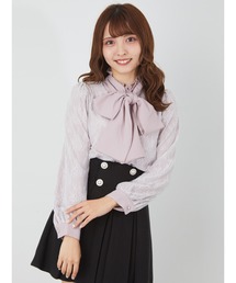 レースリボンタイブラウス