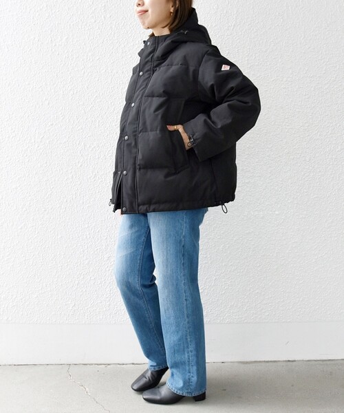 DANTON(ダントン)の「DANTON: フード ショート ダウン ジャケット(ダウンジャケット/コート・レディース・ブラック/ベージュ・ONE SIZE)」の3枚目の写真