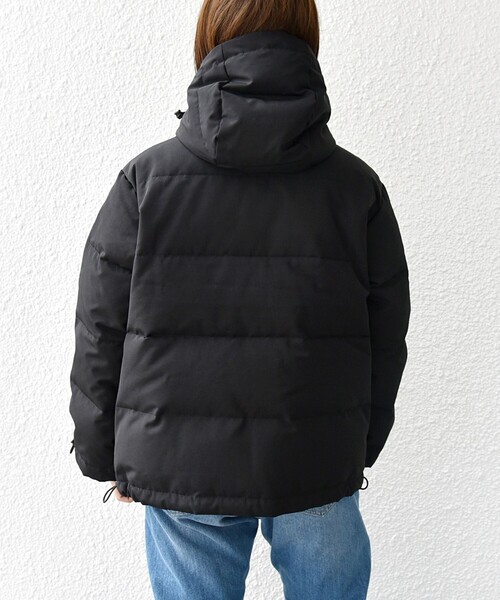 DANTON(ダントン)の「DANTON: フード ショート ダウン ジャケット(ダウンジャケット/コート・レディース・ブラック/ベージュ・ONE SIZE)」の7枚目の写真