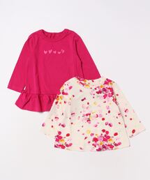 HAKKA BABY（ハッカベビー）の「[ベビー]ローズペタルプリントトレーナー＆Tシャツセット（スウェット・キッズ）」