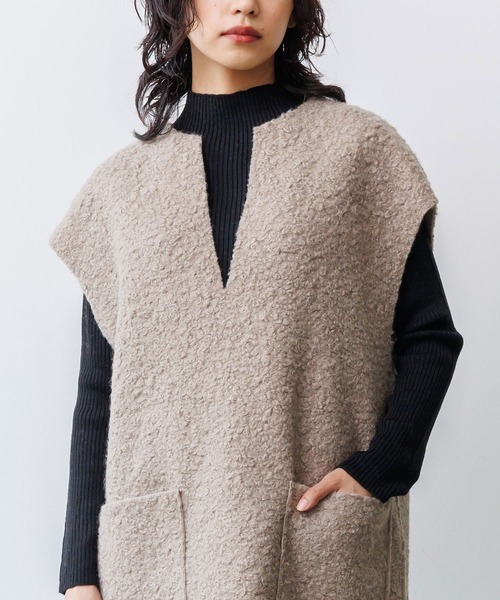 mili an deni(ミリアンデニ)の「フェイクリングリバーシブルキーネックワンピース(ワンピース・レディース・ブラック/ライトグレー/モカ/ライトベージュ/ブラウン・M)」の17枚目の写真
