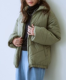 大きいサイズ 軽い暖かファイバー中わたキルティングブルゾン(抗菌防臭・はっ水加工・消臭)