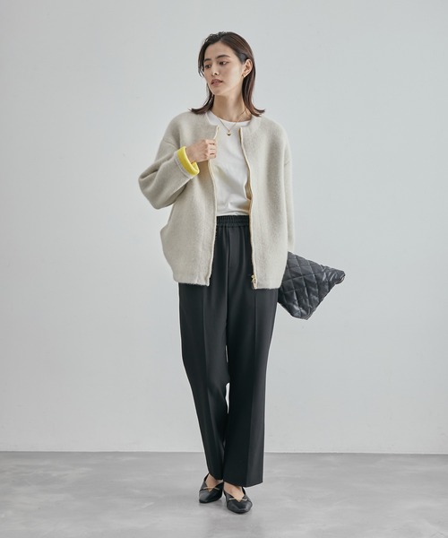 ROPE'（ロペ）の「【高評価】裏起毛ドロストリラックスパンツ/セットアップ対応（その他パンツ・レディース・ブラック/グレー/オフホワイト・38/36）」の5枚目の写真