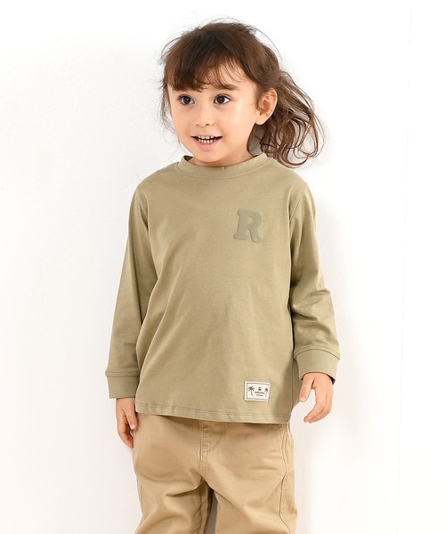 OCS認証 オーガニックコットン100% ロゴ【イニシャル R】長袖Tシャツ