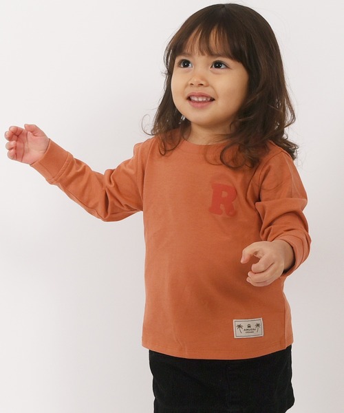LEAD(リード)の「OCS認証 オーガニックコットン100% ロゴ【イニシャル R】長袖Tシャツ(Tシャツ/カットソー・キッズ・インディゴブルー/カーキ/キャメル/マスタード/コーラル・140/130/120/90/110/150/100)」の5枚目の写真
