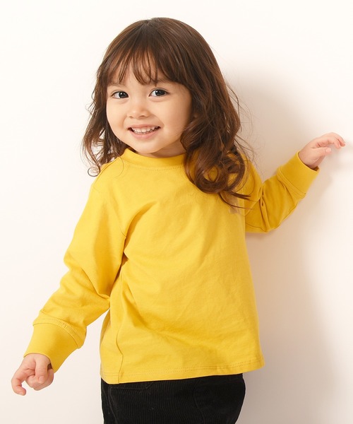 LEAD(リード)の「OCS認証 オーガニックコットン100% ロゴ【イニシャル R】長袖Tシャツ(Tシャツ/カットソー・キッズ・インディゴブルー/カーキ/キャメル/マスタード/コーラル・140/130/120/90/110/150/100)」の3枚目の写真