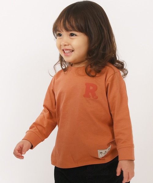 LEAD(リード)の「OCS認証 オーガニックコットン100% ロゴ【イニシャル R】長袖Tシャツ(Tシャツ/カットソー・キッズ・インディゴブルー/カーキ/キャメル/マスタード/コーラル・140/130/120/90/110/150/100)」の9枚目の写真
