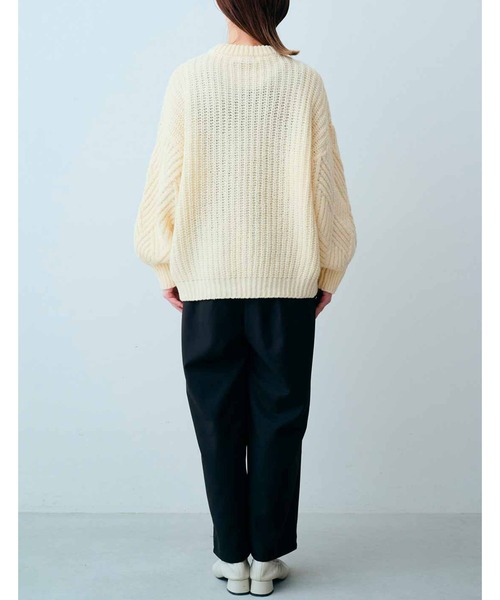 IEDIT（イディット）の「ＩＥＤＩＴ　ふんわり起毛がやわらかな　ダイア編みニットプルオーバー（ニット/セーター・レディース・アイボリー/グリーン系その他・MEDIUM/LARGE/X-LARGE/XX-LARGE/SMALL/XXX-LARGE）」の7枚目の写真