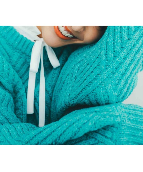 IEDIT（イディット）の「ＩＥＤＩＴ　ふんわり起毛がやわらかな　ダイア編みニットプルオーバー（ニット/セーター・レディース・アイボリー/グリーン系その他・MEDIUM/LARGE/X-LARGE/XX-LARGE/SMALL/XXX-LARGE）」の8枚目の写真