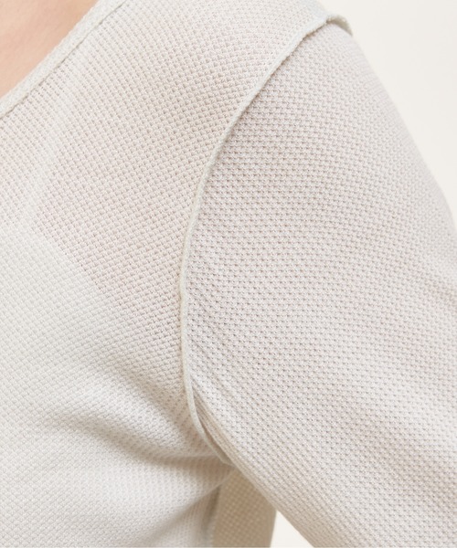 GUNZE（グンゼ）の「【shay／シェイ】(セットアイテム)シアーワッフルロンT×カップ付キャミ（Tシャツ/カットソー・レディース・ブラック/ブルー/アイボリー・ONE SIZE）」の5枚目の写真