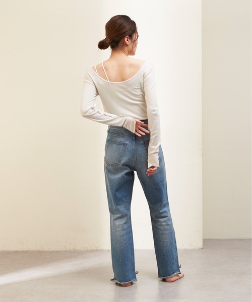 GUNZE（グンゼ）の「【shay／シェイ】(セットアイテム)シアーワッフルロンT×カップ付キャミ（Tシャツ/カットソー・レディース・ブラック/ブルー/アイボリー・ONE SIZE）」の17枚目の写真