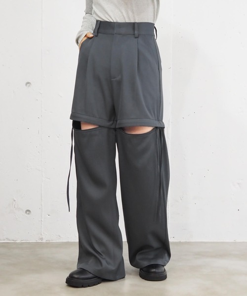 tiptop(ティップトップ)の「【シーズンレスアイテム】マルチWAYパンツ(その他パンツ・レディース・ブラック/チャコールグレー/アイボリー・FREE)」の1枚目の写真