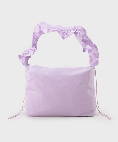 OPAQUE.CLIP（オペークドットクリップ）の「◆【軽量/長さ調整可能2WAY】フリルワンハンドルショルダーバッグ（ショルダーバッグ・レディース・ライトグレー/グリーン系その他5/パープル/ブラック・00）」の4枚目の写真