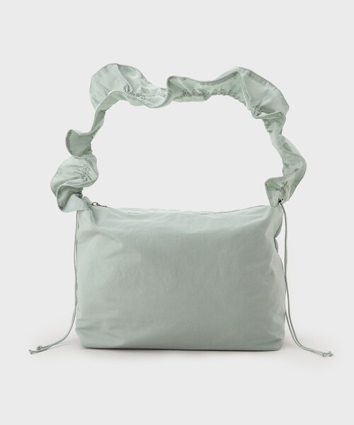 OPAQUE.CLIP（オペークドットクリップ）の「◆【軽量/長さ調整可能2WAY】フリルワンハンドルショルダーバッグ（ショルダーバッグ・レディース・ライトグレー/グリーン系その他5/パープル/ブラック・00）」の9枚目の写真