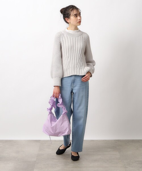 OPAQUE.CLIP（オペークドットクリップ）の「◆【軽量/長さ調整可能2WAY】フリルワンハンドルショルダーバッグ（ショルダーバッグ・レディース・ライトグレー/グリーン系その他5/パープル/ブラック・00）」の21枚目の写真