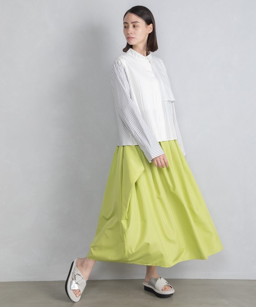 MARECHAL TERRE（マルシャルテル）の「タックデザインスカート（スカート・レディース・ベージュ/ブラック/グリーン系その他/ブルー/レッド・MEDIUM）」の20枚目の写真