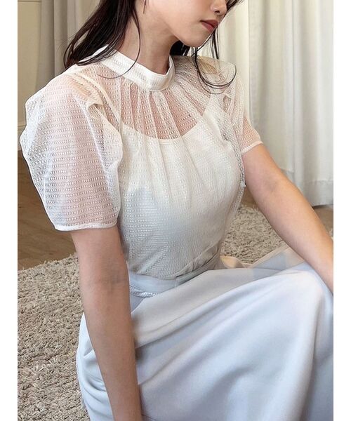 RESEXXY（リゼクシー）の「パワショルレースブラウス（シャツ/ブラウス・レディース・ブルー/アイボリー/ブラック・FREE）」の2枚目の写真