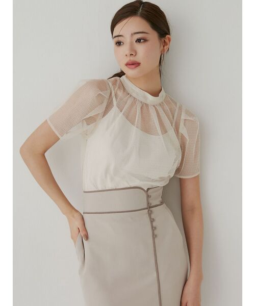 RESEXXY（リゼクシー）の「パワショルレースブラウス（シャツ/ブラウス・レディース・ブルー/アイボリー/ブラック・FREE）」の6枚目の写真