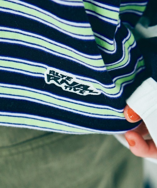 RNA（アールエヌエー）の「M2194 ボーダーコンビロングTシャツ（Tシャツ/カットソー・レディース・ピンク/ブラック/グレイッシュブルー/イエロー・MEDIUM）」の20枚目の写真