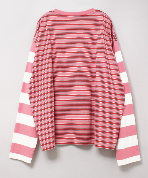 RNA（アールエヌエー）の「M2194 ボーダーコンビロングTシャツ（Tシャツ/カットソー・レディース・ピンク/ブラック/グレイッシュブルー/イエロー・MEDIUM）」の7枚目の写真