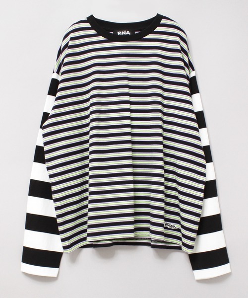 RNA（アールエヌエー）の「M2194 ボーダーコンビロングTシャツ（Tシャツ/カットソー・レディース・ピンク/ブラック/グレイッシュブルー/イエロー・MEDIUM）」の5枚目の写真